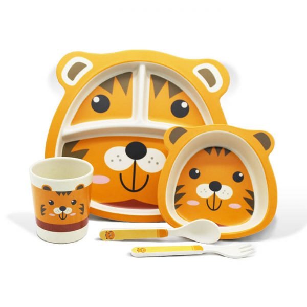 Bamboo fiber tiger dinner set tableware