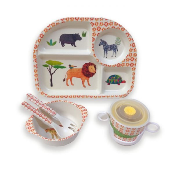 Lion,hippo,and zebra african dinnerware sets