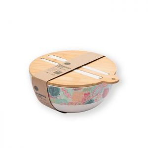 Aveco ABF504 food storage bowl with cutlery on bamboo lid
