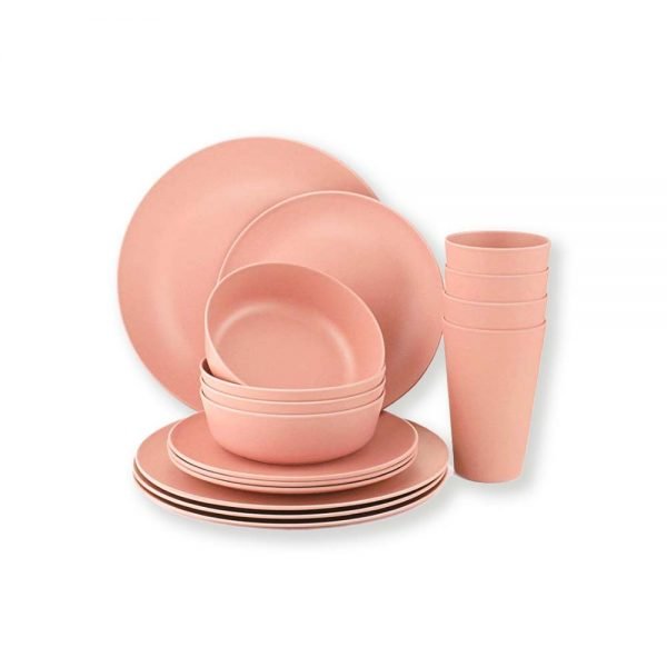 Aveco pink dinnerware reusable FDA food grade