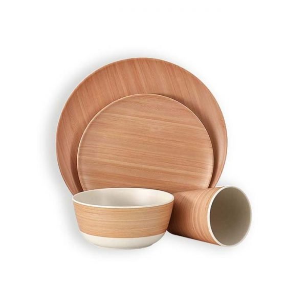 Aveco wooden pattern arcopal dinnerware sets