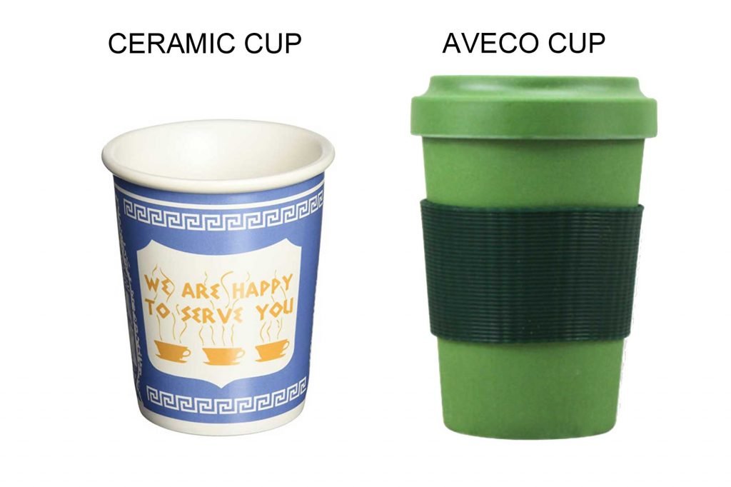 ceramic cup with aveco bamboo fiber cup