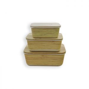 Aveco rectangle food jar with natural bamboo lid