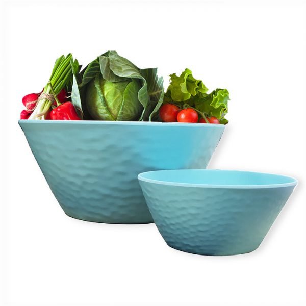 blue ripple S L bamboo fiber bowl