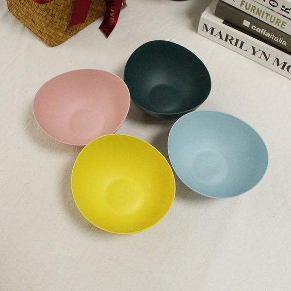 Aveco gray color oval big and small bamboo salad bowl set (5)