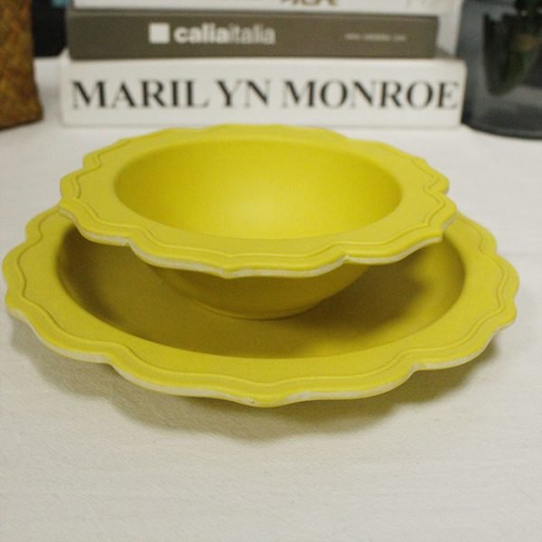 BPA free yellow color sunflower dinnerware sets (3)