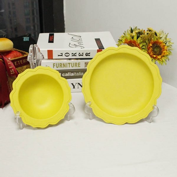 BPA free yellow color sunflower dinnerware sets (5)