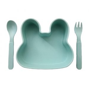 Rabbit set with safe fork and spoon children dinnerware (1)