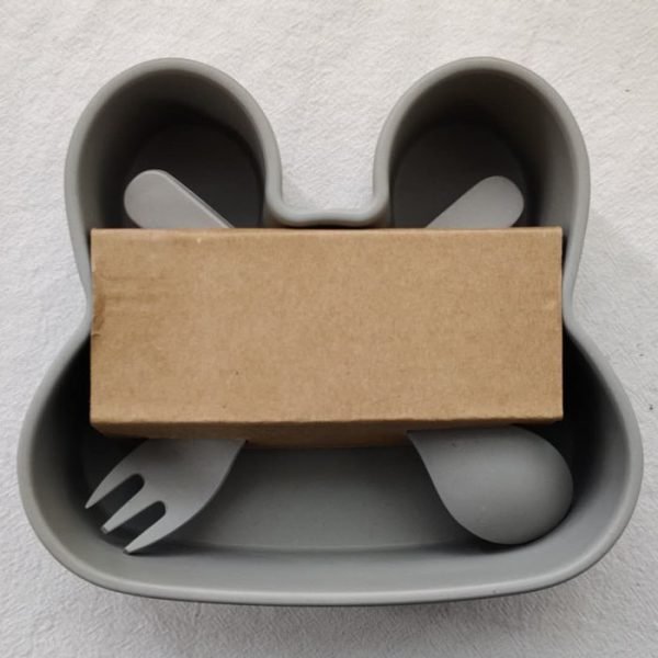 Rabbit set with safe fork and spoon children dinnerware (3)