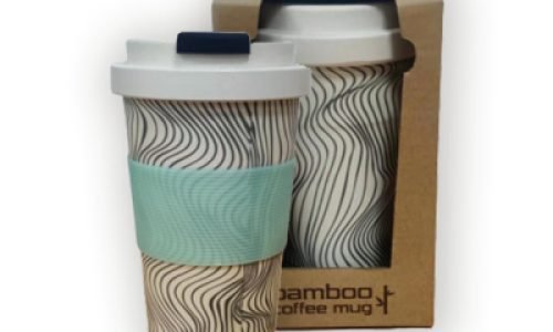 Twist design travel coffee mug
