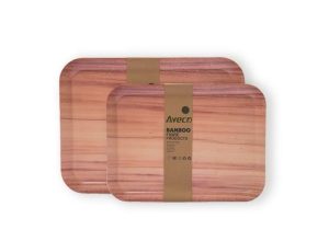 Aveco ABF523 wooden pattern bamboo fibre plate set